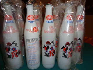 Dr Pepper Tulsa Roughnecks 1980 Schedule,  12 Painted Bottles