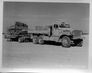 Wwii Photo Camp Seeley M3 Stuart Tank On Army Tow Truck 3 July 1943