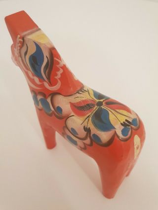 Swedish Dala Horse,  Dalahast Red 5.  9 " High Vintage/antique Late 1950´s.