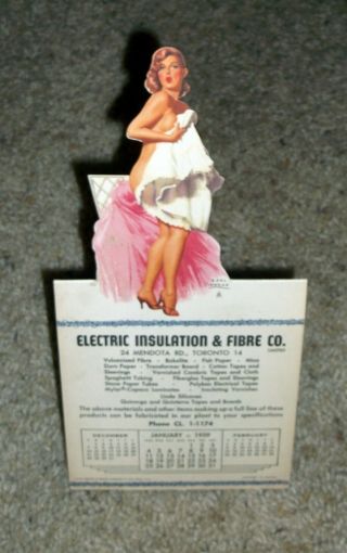 1959 Pinup Girl Self Standing Die Cut Calendar Moran Marilyn Monroe 606