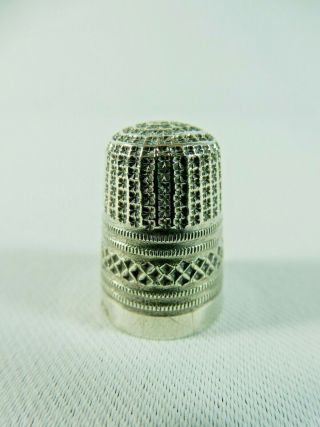 Antique Edwardian 1908 Sterling Solid Silver Thimble James Fenton Sewing Finger
