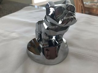 Vintage Mack Truck Chrome Bulldog Hood Ornament With Mounting Stand