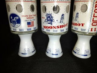 Vintage 1969 Apollo 11 Moonshot / Rocket Glasses Set Of Four Man On The Moon 2
