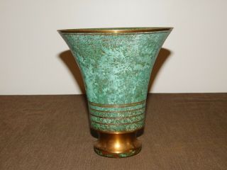 Vintage Art Deco 7 " High Carl Sorensen Bronze Vase