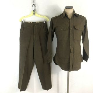 Ww2 Us Military Issue 100 Wool Field Dress Trousers Pants Shirt 27x28