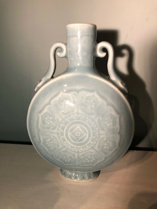Beautifully Painted Antique Chinese Moon Vase With 4 Character Mark