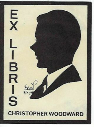 Bookplate - Christopher Woodward - Great Britains - Dai Vernon Silhouette - V.  Fine - Af