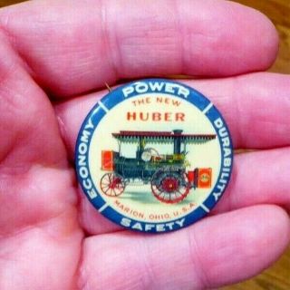 1896 The Huber Steam Engine Tractor Marion Ohio Pinback Whitehead Hoag Farm