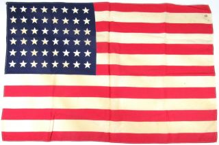 Us 48 Star Flag Usa American Wwii Veteran Owned 33 X 22