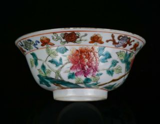 Antique Chinese Porcelain Peranakan Straits Nyonya Famille Rose Phoenix Bowl 19C 3