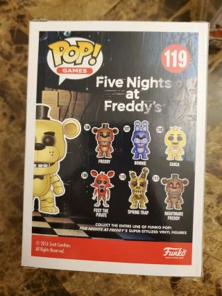 SDCC 2016 FUNKO POP LIMITED EDITION FIVE NIGHTS AT FREDDY ' S GOLDEN FREDDY 119 3