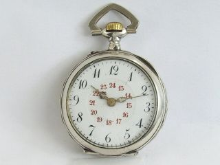 Vintage Hallmark Silver Jewelled Mechanical Enamel Dial Pocket Watch