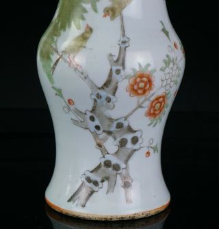 LARGE Antique Chinese Famille Rose Porcelain Bird Flower Gu Vase 20thC Republic 2