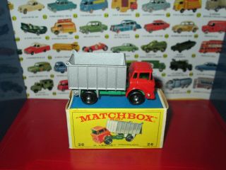Matchbox Lesney 26 Gmc Tipper Truck Shiny Paint Vnm W/original Box