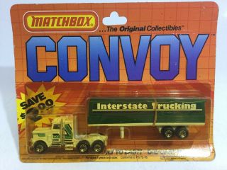 1983 Matchbox Convoy Cy5 Peterbilt Semi Covered Truck Interstate Trucking Mb Mip