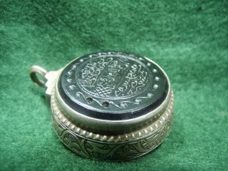 Antique Museum Quality Silver Arabic Intaglio Pendant Sealing Wax Stamp Seal