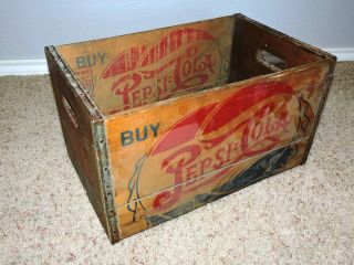 Vintage Double Dot Pepsi Cola Soda Wooden Crate Buffalo N.  Y.  Sturdi Bilt