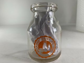 Vintage Half Pint Schaefer Dairy Co.  Milk Bottle Glass Advertisement 3