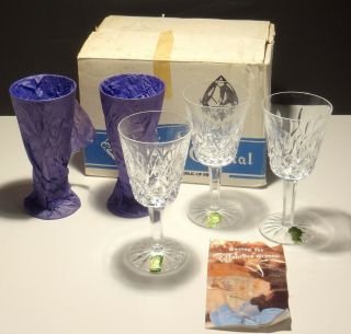 5 Vintage Waterford Crystal Lismore White Wine Glasses 5 1/2 " Ireland