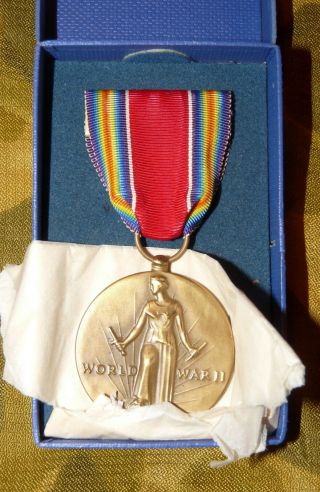 Usa Ww2 Victory Campaign And Service Medal In 1946 Dated Box