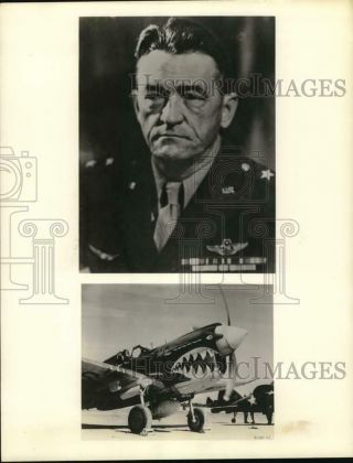 1969 Press Photo - A Photo Of General Claire Chennault And A World War Ii Plane