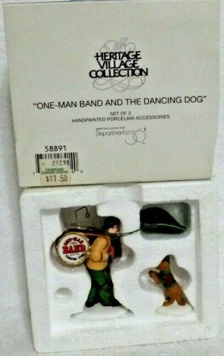 Dept 56 Heritage Village One - Man Band And The Dancing Dog - 58891