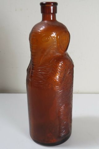 Amber Figural Elephant Bottle - Cork Top Rim - Brockway Glass Co.