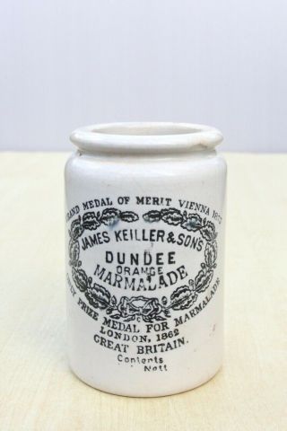 Vintage C1900s 1lb James Keiller & Sons Ltd Dundee Shouldered Marmalade Pot Jar