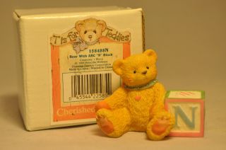 Cherished Teddies - Bear With Abc " N " Block - 158488n - T Is For Teddies