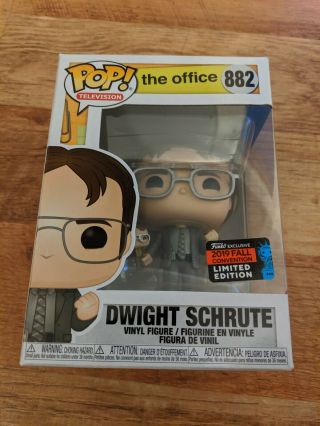Funko Pop 882 The Office Dwight Schrute Bobblehead 2019 Nycc Shared Exclusive