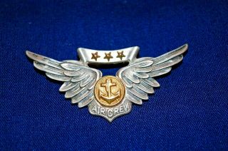 Wwii Sweetheart Us.  Navy Air Crew Wings,  Sterling By H&h