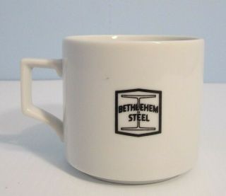 Vintage Bethlehem Steel Sparrows Point Maryland Glass Mug Cup Newspaper