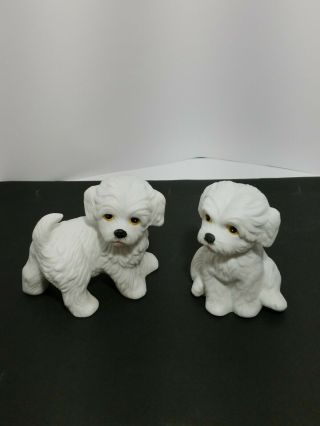 Set Of 2 Vintage Homco Playful Puppy Dog Figurines 1411