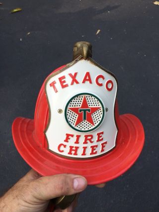 Texaco Fire Chief Firemans Toy Helmet Hat Microphone Speaker Vintage