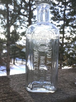Early Colorado Pharmacy Bottle Ed A.  Seiwell Druggist Denver Colo 1881