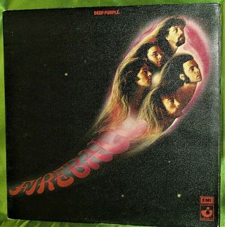 1971 Uk W/ Texturned Cover Lp: Deep Purple - Fireball - Harvest