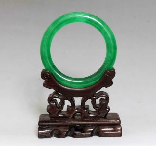 Perfect Rare Chinese Carved Natural Jadeite Bracelet Bangle 6cm (k13)