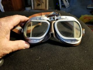 Vintage Made In England Aviator/motorcycle Goggles