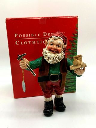 Vintage Clothtique By Possible Dreams 1993 Elf Toy Maker With Train Christmas