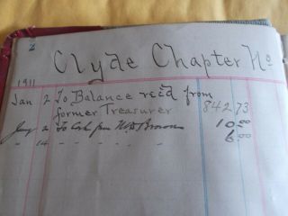 CLYDE OH MASONIC LEDGER CHAPTER 90 R.  A.  M.  COVERS 1911 - 1978 ROYAL ARCH MASON 3