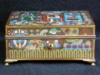 Antique Cloisonné/champleve Box Egyptian Revival