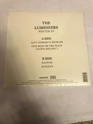 The Lumineers Winter EP 10” Vinyl Record Folk Rock Indie Album 3