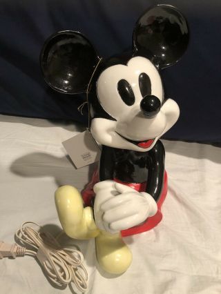 Vintage 1990 Rare Porcelain Disney Mickey Mouse Light And Music Box By Schmid