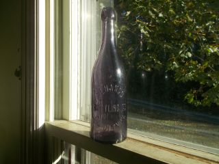 Oil City,  Pa Venango Bottling Co Amethyst 1890s Blob Top Beer Bottle Pre Pro