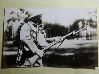Ww2 Japanese Army Picture Of The Inhaler Complete Armament Soldier.  Very Good