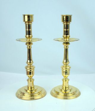 Baldwin Polished Brass Cathedral Candle Holders Candlesticks 14 " Tall Pair