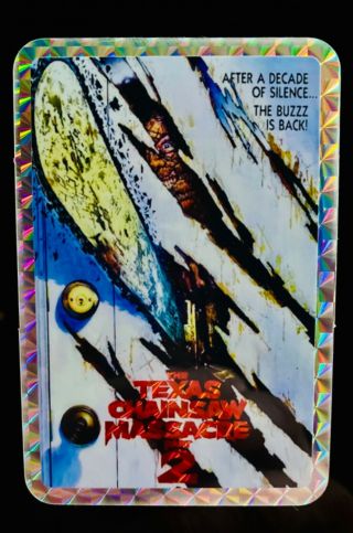 Rare The Texas Chainsaw Massacre 2 Leatherface Horror Prism Vending Sticker
