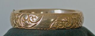 Vintage Victorian Rolled Gold Filled Engraved Bangled Bracelet