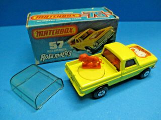 Matchbox Rola - Matics 57 Yellow Wild Life RANGER Truck 1973 Lesney England MIB 2