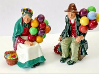 Royal Doulton Figurines The Balloon Man Hn1954 & Balloon Women Hn1315 Pair